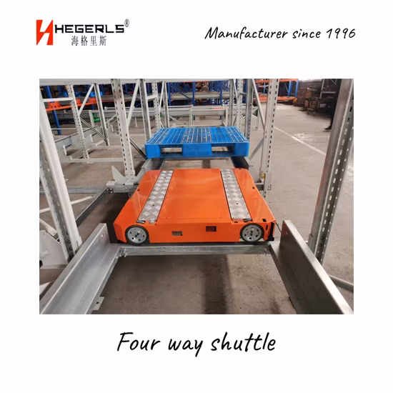 Scaffale di stoccaggio ad alta densità, sistema navetta a quattro vie completamente automatico